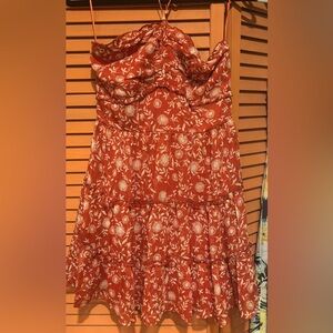 Francesca's Collections Strapless Red Floral Dress